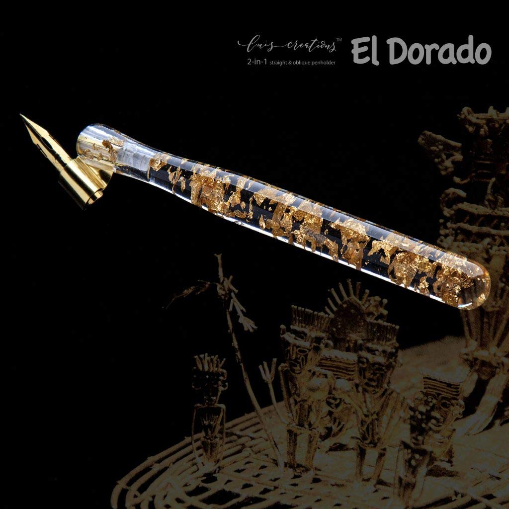 【稀少】Luis Creations エルドラド ペン軸 金箔入り 新品■ Amazon | Luis Creations 2-in-1 レジンタイプ 箔入り Penholder