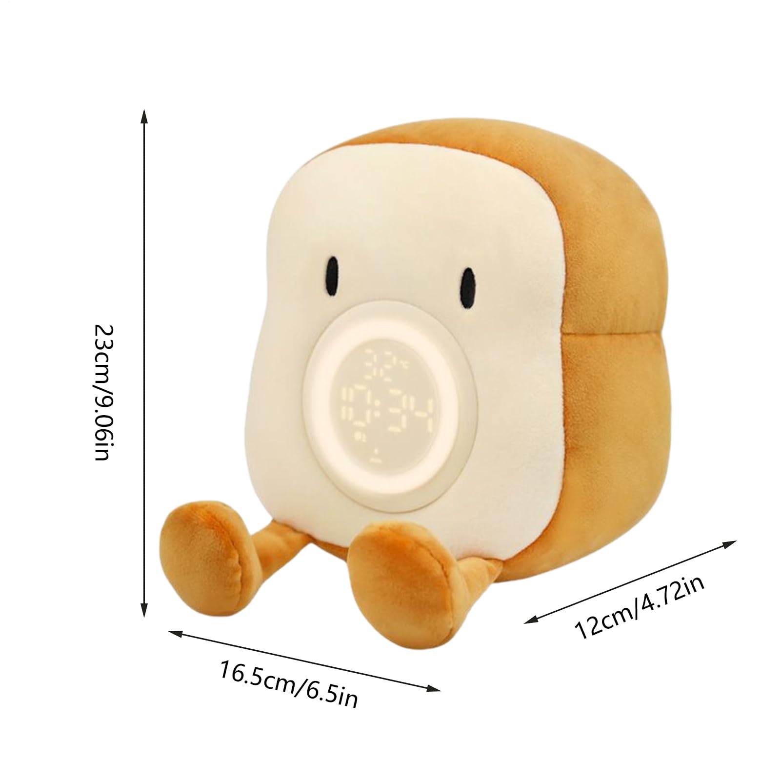 Lámpara Tostada Lámpara Felpa De Noche Multiusos Con Soporte Para Móvil | Reloj Despertador Digital Adorable Luz de Ensueño Para Dormitorio Salón Hogar Guardería Niñas Niños Bebés