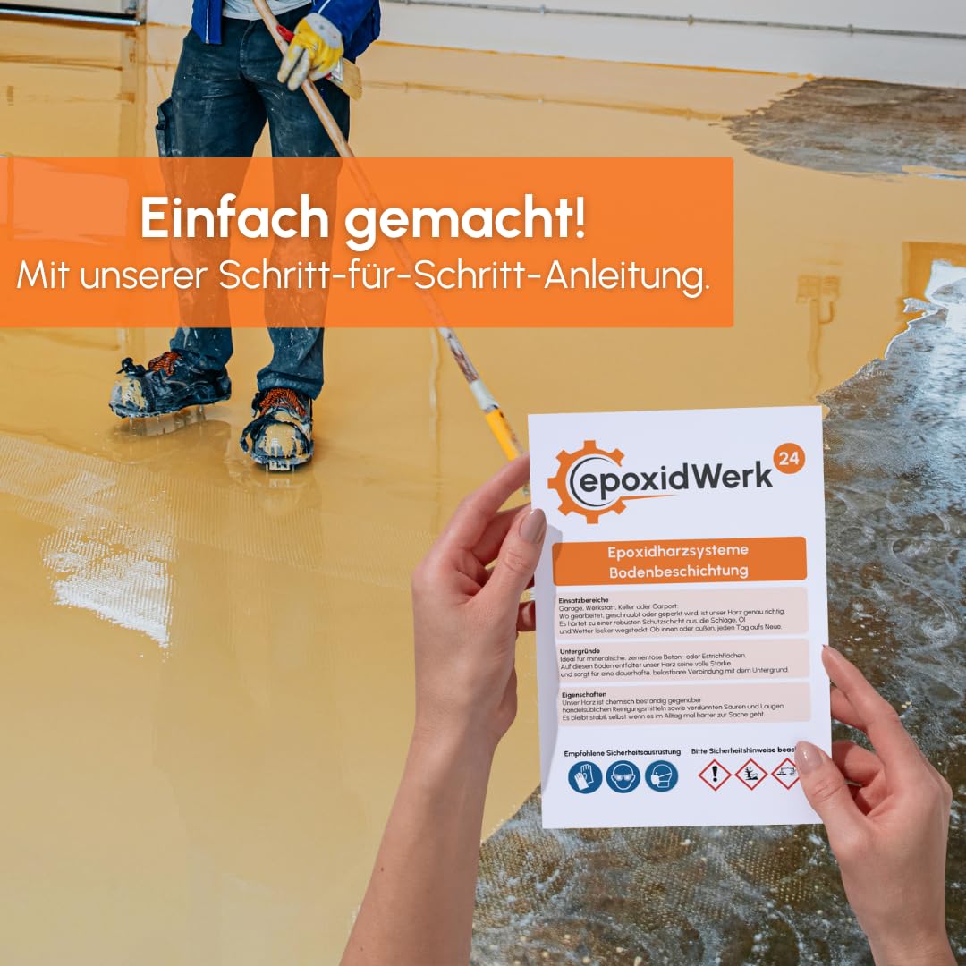 2K Epoxidharz Bodenbeschichtung RAL 7032 - Kieselgrau - Garage, Werkstatt, Keller, Industrie Langlebig - 5 kg Set mit Harz und härter für böden, betongarage, bodenfarbe, einfache anwendung