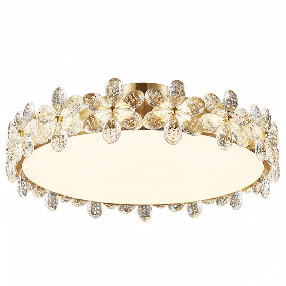 Plafonnier pétale design floral luminaire cristal pour chambre