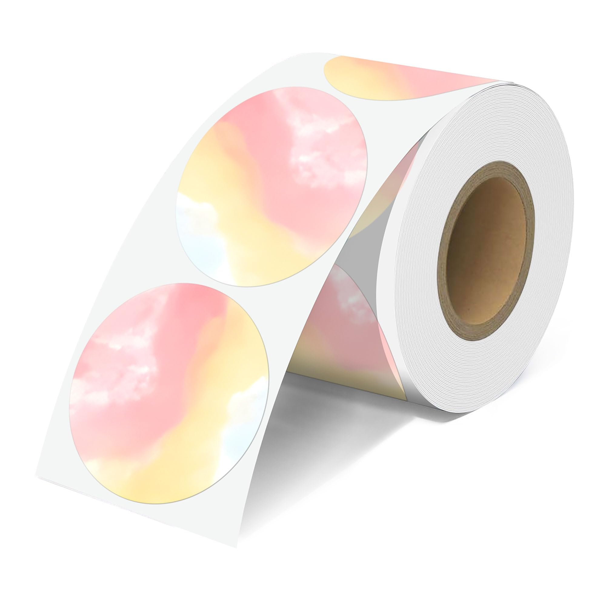JOYIT 2'' Rainbow Thermal Labels - 500pcs Round Thermal Printer Labels, Waterproof Thermal Printer Stickers for Logo Design, Name/Price Tag, Thanks