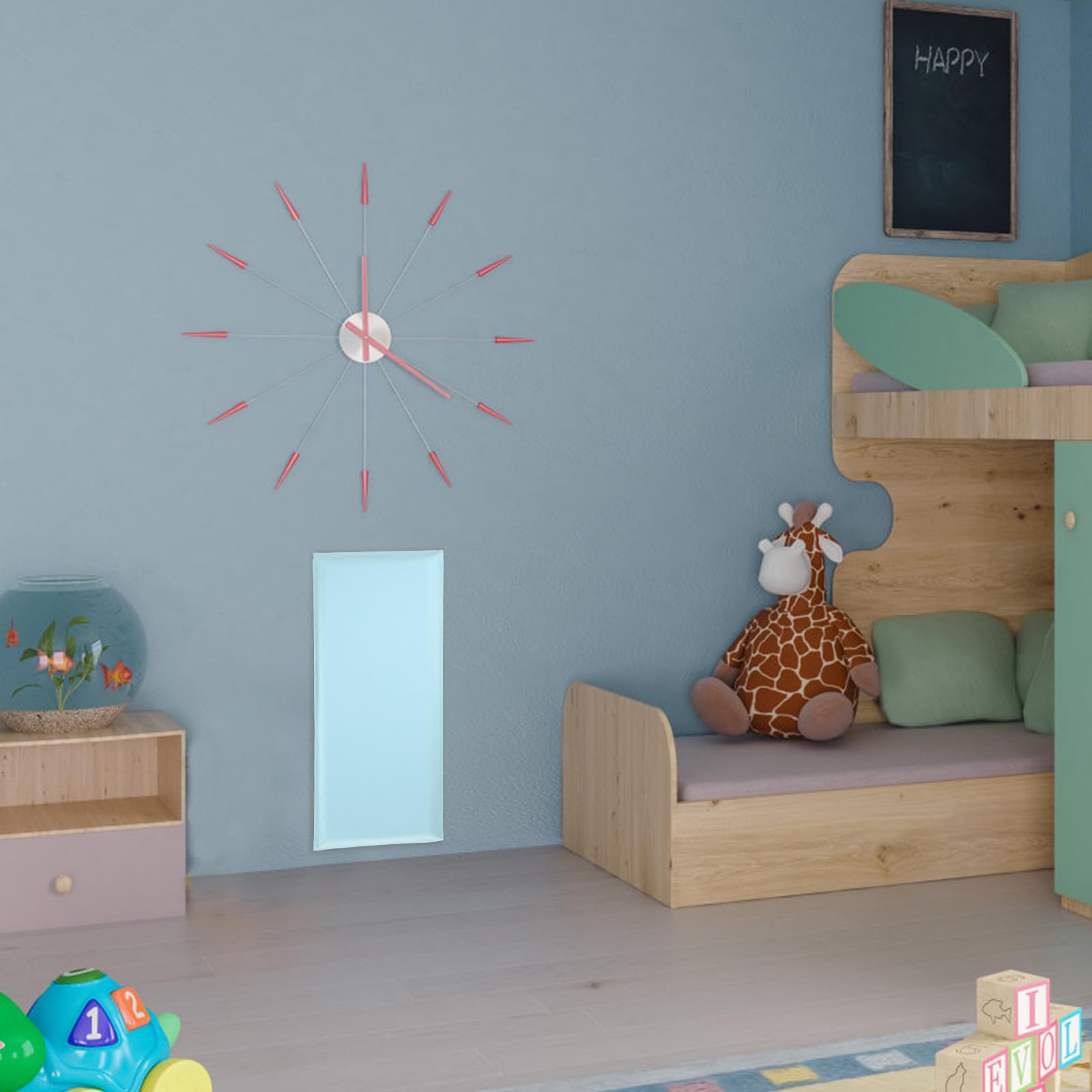 Toyvian 8 Stück Selbstklebende PVC Wandpolsterung mit Polsterschutz und Pufferfunktion für Kinderzimmer Wanddekoration und Babysicherer Wandhintergrund in Blau