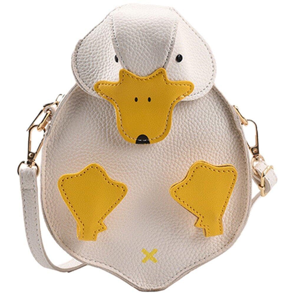 Hrippy Girls White Duck Style Crossbody Bag Large Tote Fashion Shoulder Bag Cute Purses Unique Handbag Pu Leather Bag