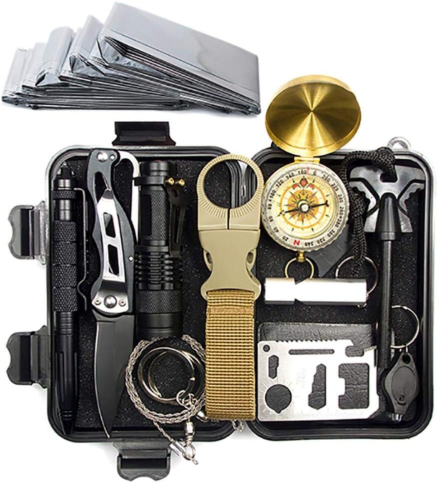 AIZHIYI Conjunto de kit de sobrevivência 13 em 1 para atividades ao ar ...