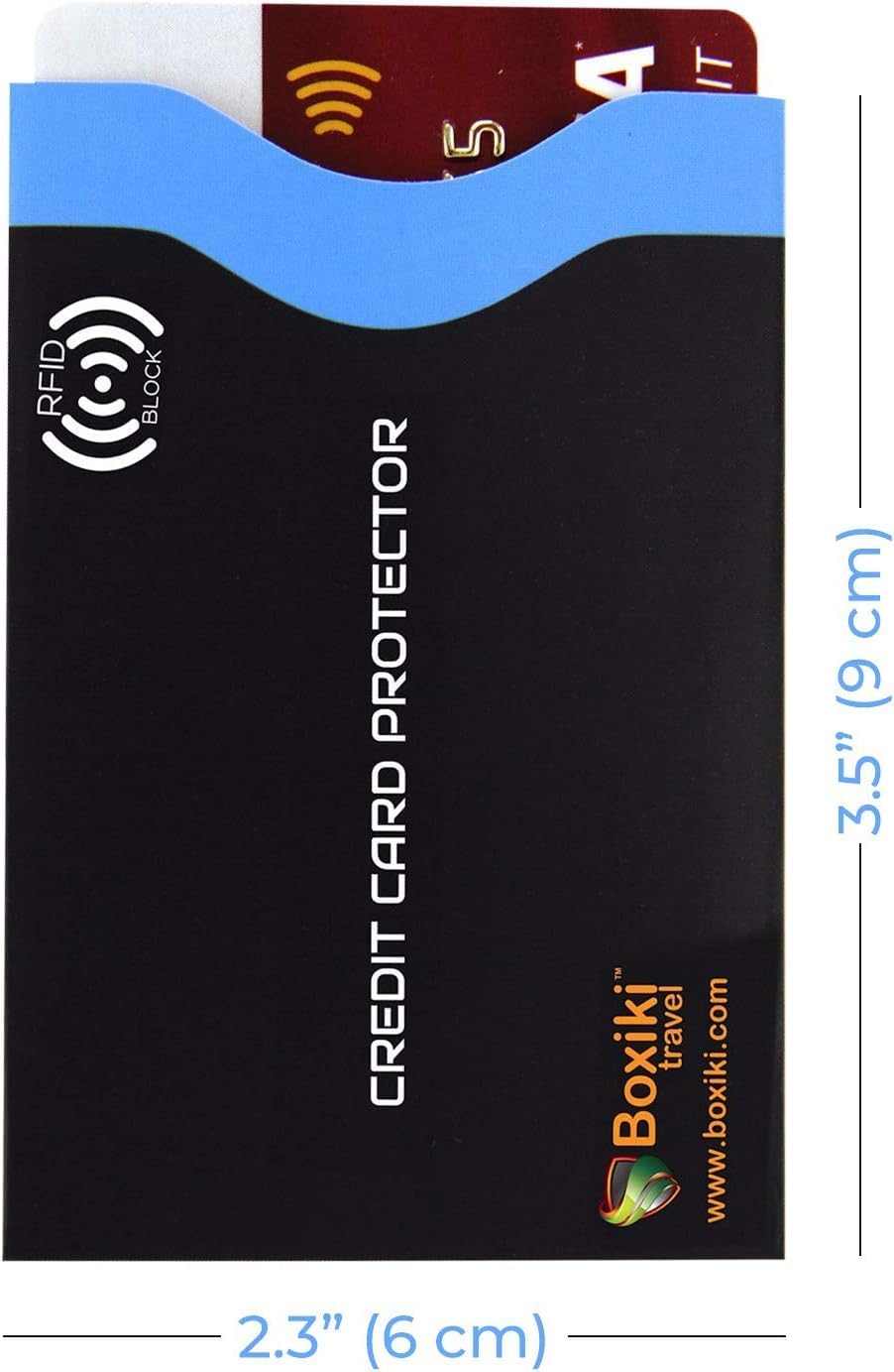 Etui ochronne na karty kredytowe, rękawy blokujące RFID, zestaw 12 przegródek na karty kredytowe z oznaczeniem kolorami, Ultimate Anti-Theft RFID, granatowe