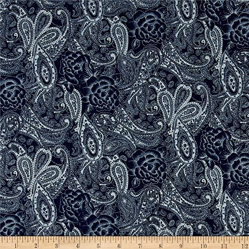 Telio Stretch Denim Paisley Print Dark 