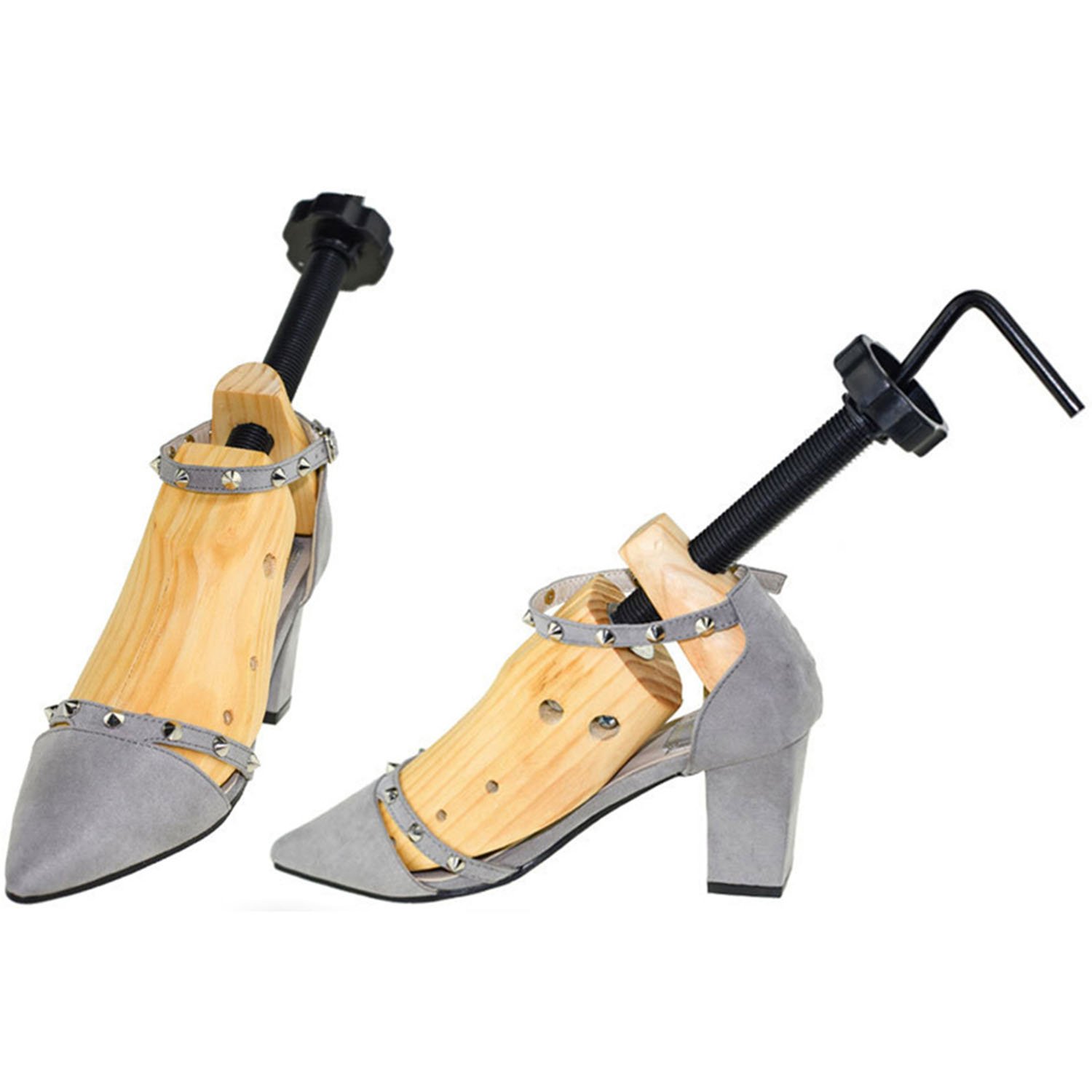 une paire d’Embauchoirs à Chaussures En Bois Femme Homme Unisexe Longueur Largeur Ajustables Elargisseur Extenseurs