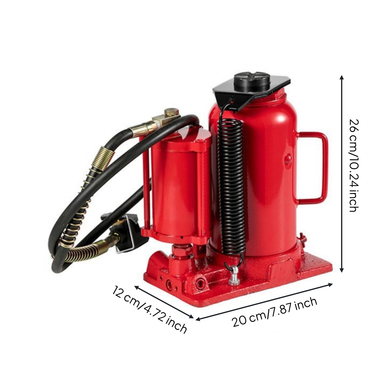 Idraulico Pneumatico Manuale Bottiglia con Tubo Dell'pneumatico Regolabile Sollevatore per Meccanici, Camionisti, Garage, Emergenza