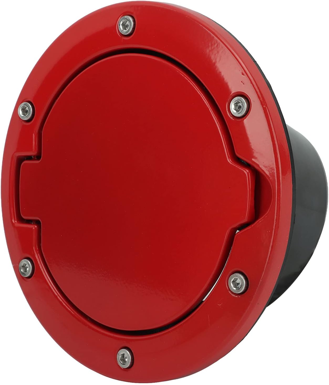 Red Fuel - Gas Cover with Red Powder Coating - Replacement for JK JKU Sport Sahara Unlimited 2017‑2018 - Add a of Color and Your
