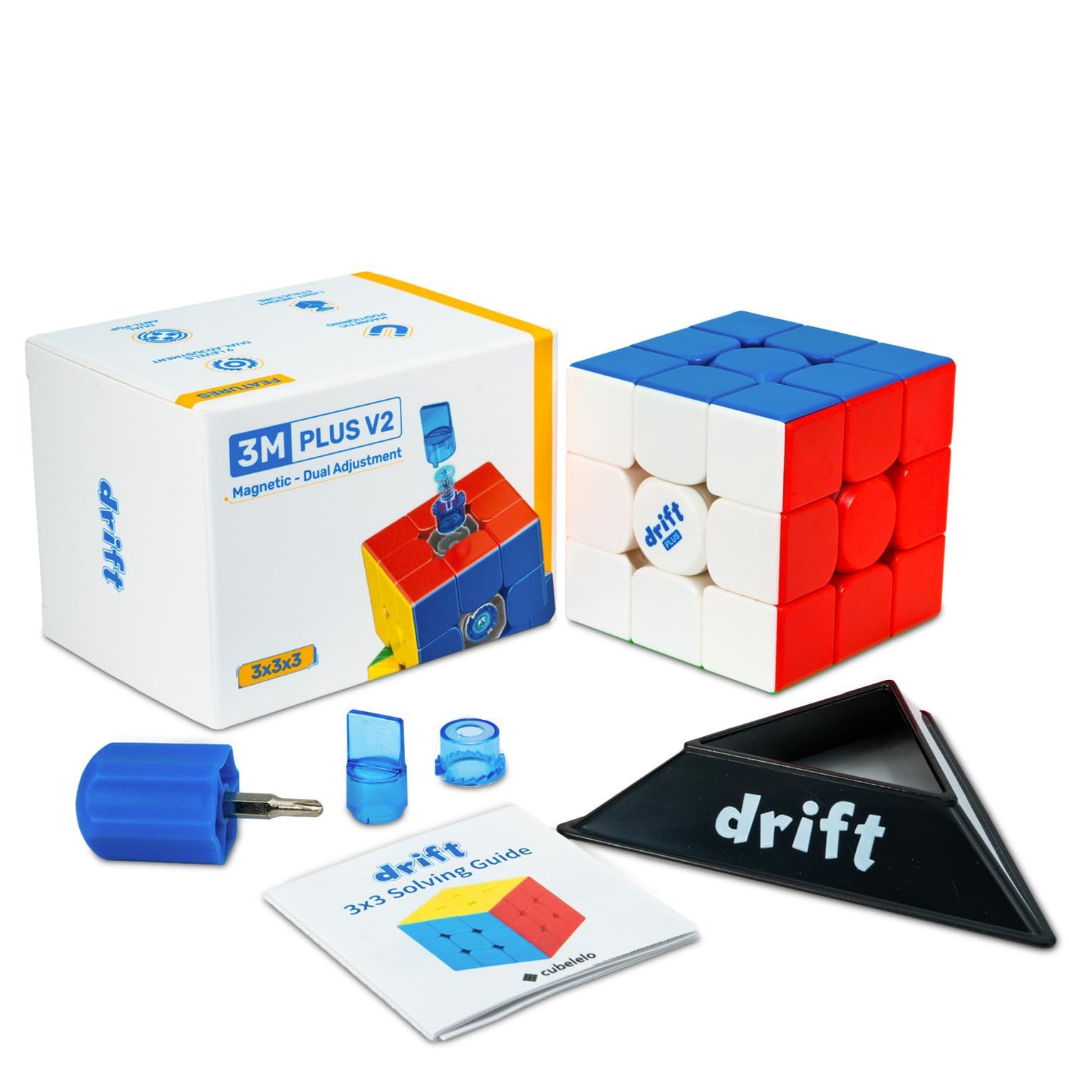 Cubelelo Drift 3M Plus v2 3x3 (Magnetic) Stickerless Speed Cube | Dual-Adjustment System | Speedcube for Kids & Adults | Magic Speedy Stress Buster Brainstorming Puzzle