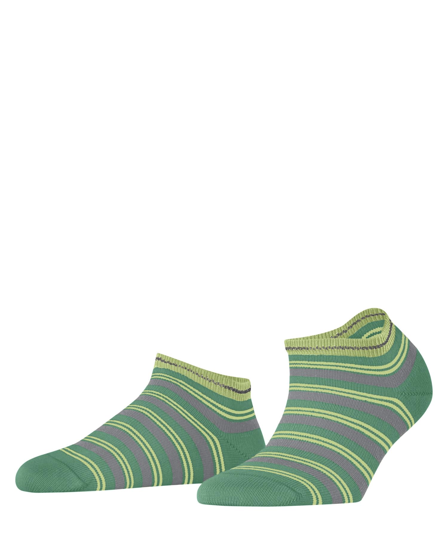 FALKE Women's Smart Stripe W Sn Cotton Low-Cut Patterned 1 Pair Trainer Socks, Turquoise Ocean Green 7506, 2.5-5