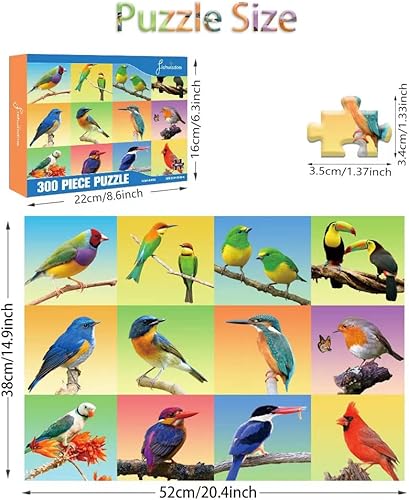 Miniatura 5 de Rompecabezas de 300 piezas para adultos, adolescentes y niños, idea de regalo feliz para la familia, pájaros de animales