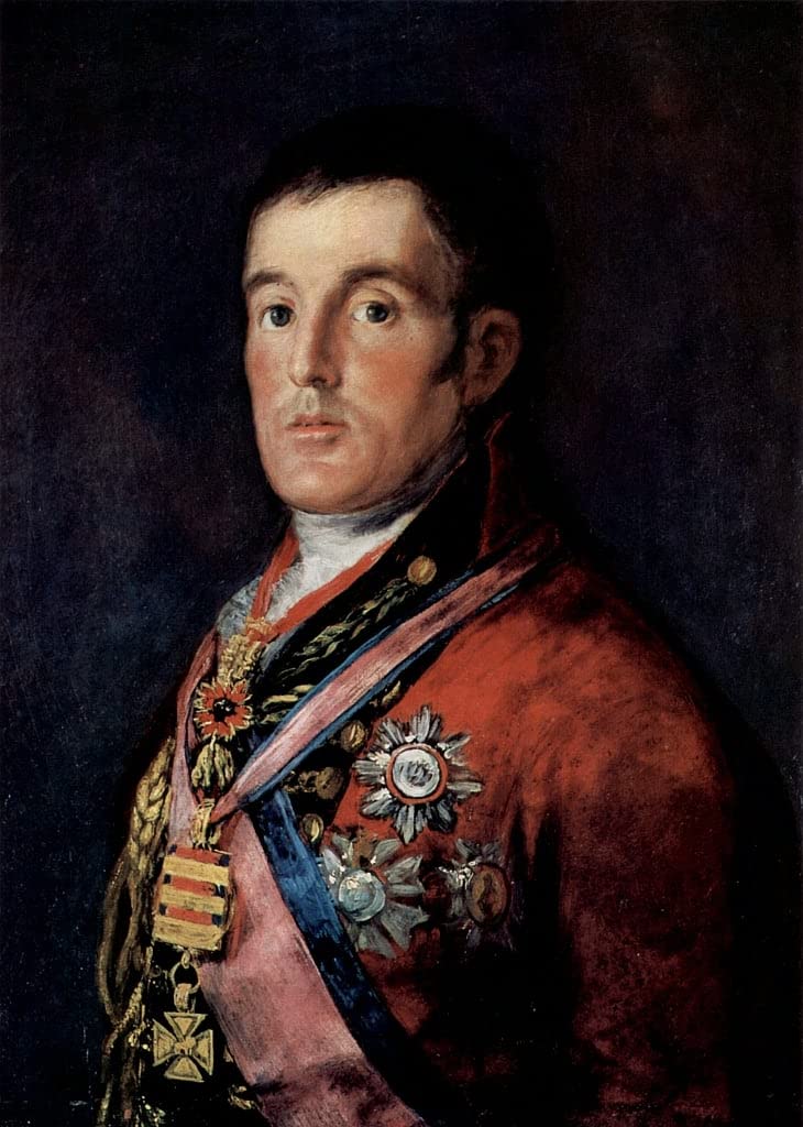 Impression sur toile portrait du maréchal Arthur Wellesley par Francisco De Goya affiche 60x90cm