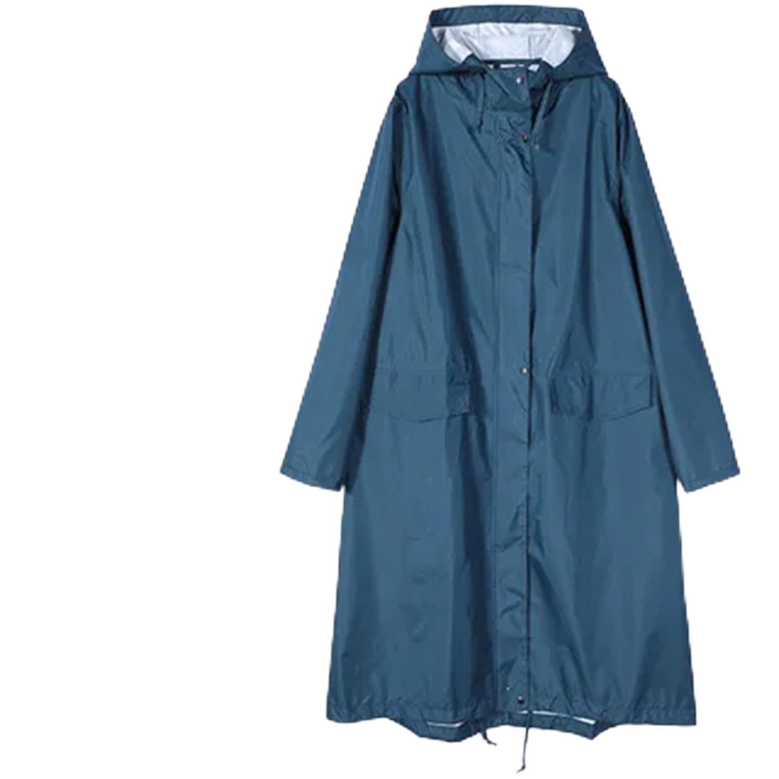 Mantella Antipioggia Giacca impermeabile lunga da donna, da uomo, impermeabile, antivento, con cappuccio, leggera, poncho, mantello da donna