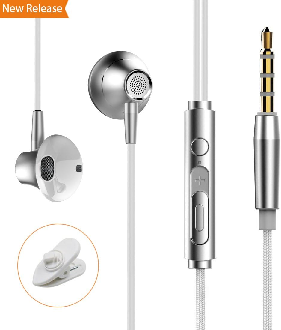 TELEV In Ear Earbuds Headphones with Microphone, Noise Isolating Earphones for iPhone, Samsung Galaxy S8 / J3 / J5 / S7, Moto G6, Blackview A20, Huawei, Honor, Xiaomi Redmi 5, 3.5MM Jack Smartphones