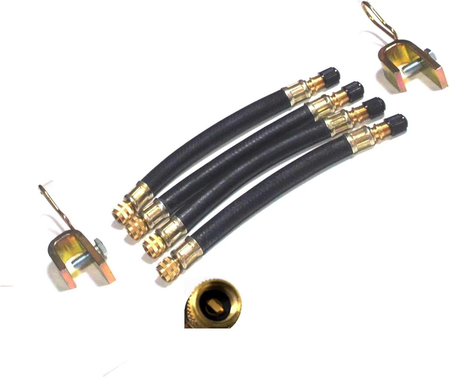 JVJ 4 Pcs Valve Extension 18cm/7inch Length with 2 Clamps Tire Tyre