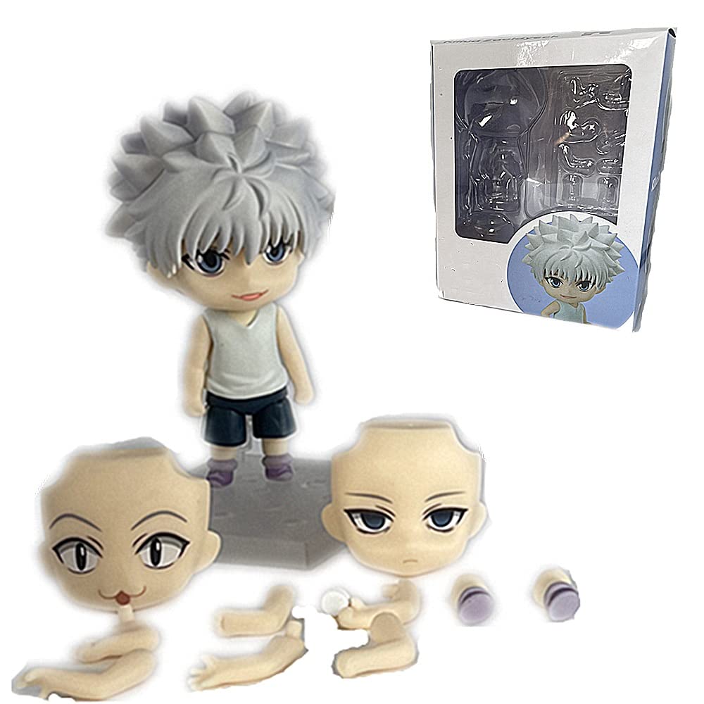 SELVGEEAnime Figure Cute Cartoon Q Version Toys Movable Figures Dolls PVC Collectible Gift 4in (Killua)