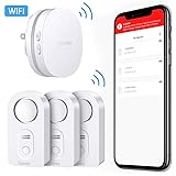 Govee WiFi Water Leak Detector, Smart APP Leak Alert, Wireless Water Sensor and Alarm with Email, Notification, App Alerts, Remote Monitor Leak for Home ...