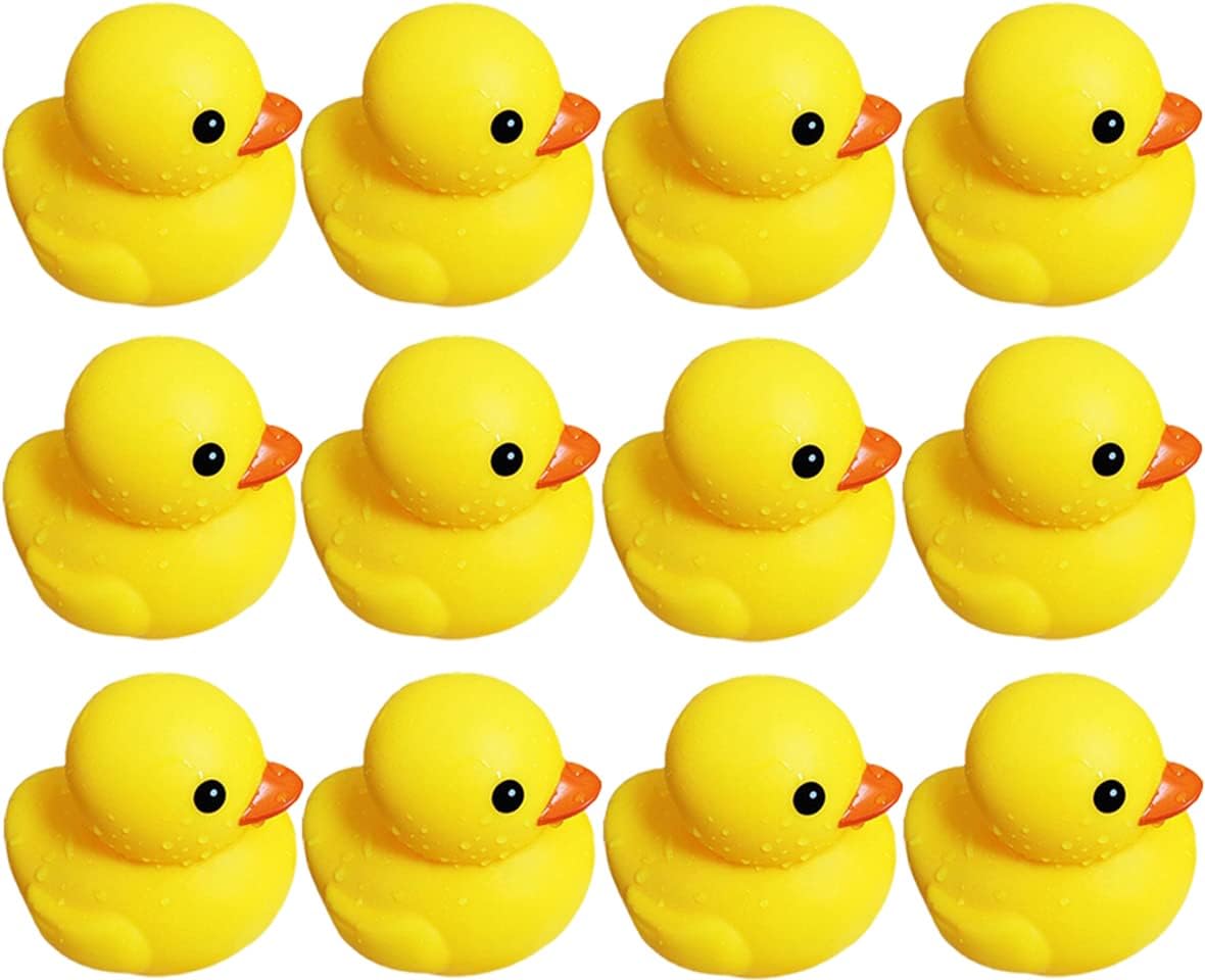 CRAZYFIRST Bath Toy Duck Set, 12 Pieces, Soft Rubber, Yellow (B0D5D3B5WD) Amazon Price History, Amazon Price Tracker