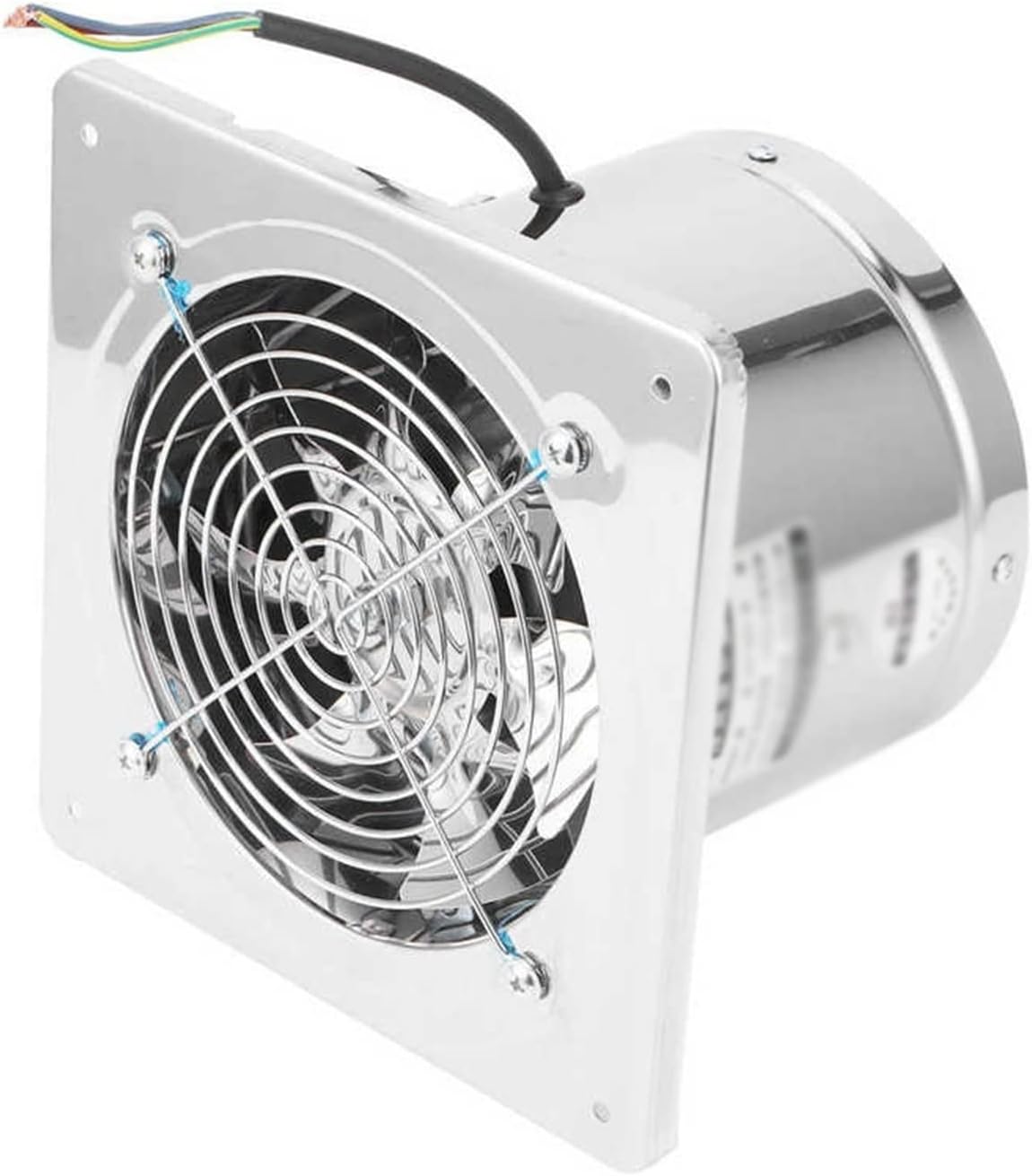 Ventilation Fan 7.5 Inch Exhaust Fan 7 Blades Low Noise Ventilation for Bathroom Stainless Steel Ventilator with Protective Net Cover and Check Valve, 2800r/Min, 40W ventilating Fan