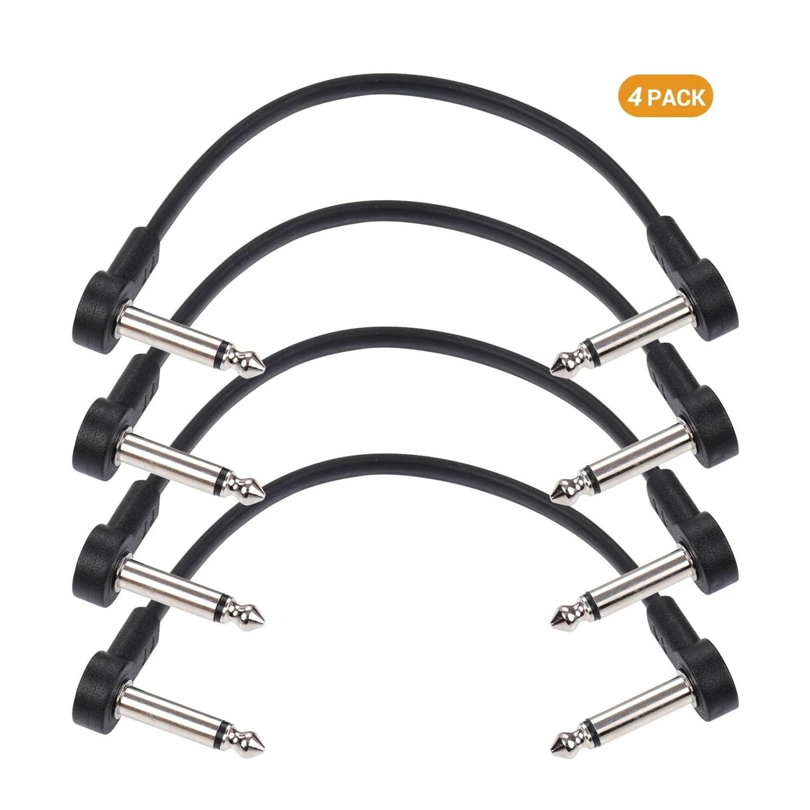 Professionale Cavo Audio Per Chitarra Cavo Patch Piatto Cavo Connettore Linea Da 6,35 Mm Testine Metalliche Con Nucleo In Rame Per Chitarra(30cm)