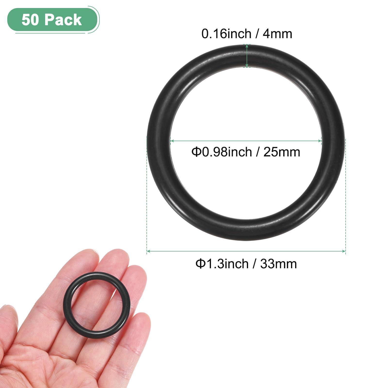 M METERXITY 50-Pack Dream Catcher Rings,1.3 Inch Plastic Macrame Wreath Floral Round Rings Plastic O Rings Hoop for DIY Wedding Wreath/Wall Hanging/Christmas/Camping Black 0.16 Inch - Image 3