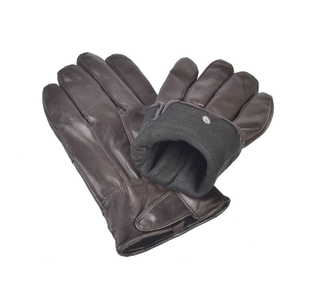 REED Men's Genuine Leather Warm Lined Driving Gloves (Touchscreen Texting Compatible) Large Brown