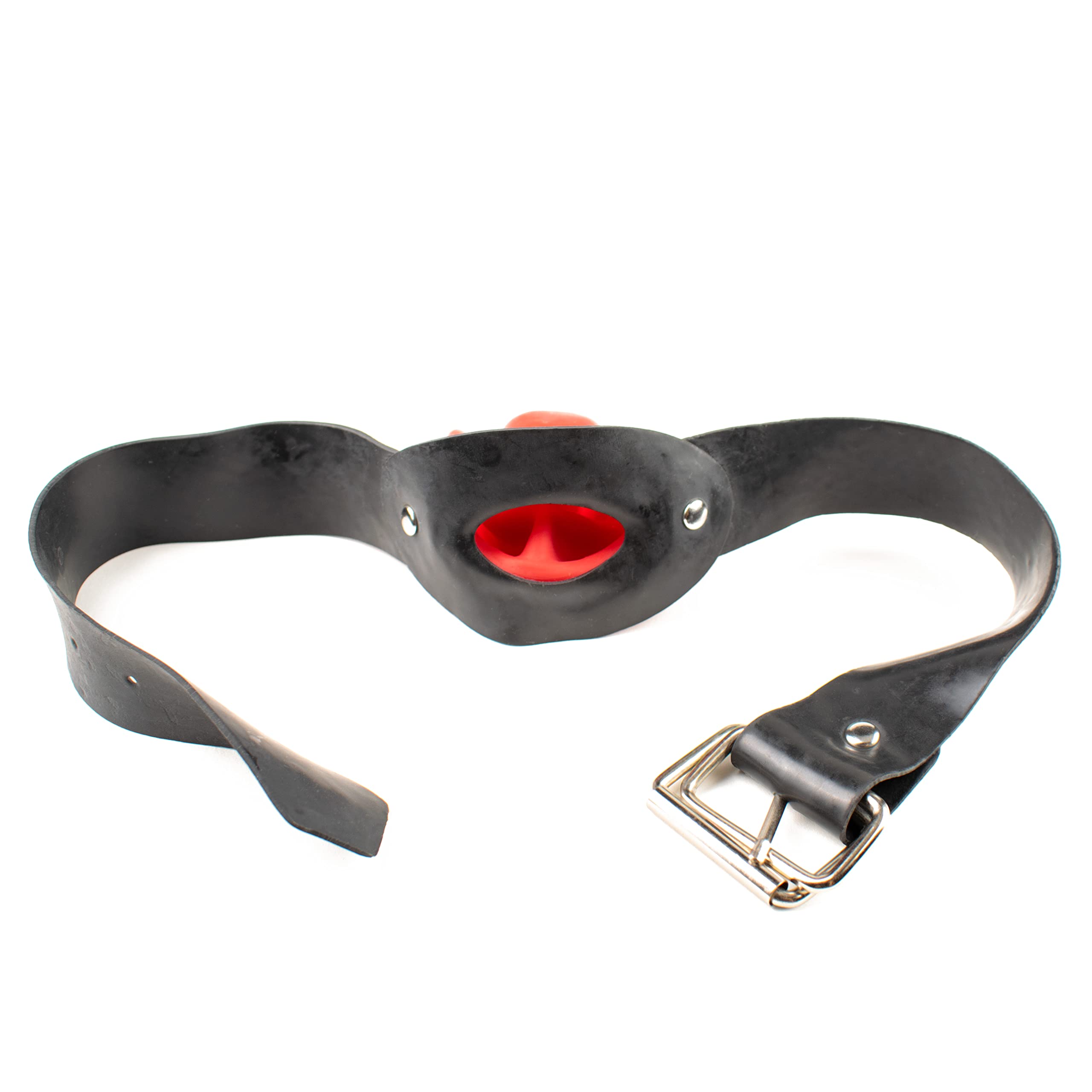 Rubberfashion Latex Knebel - Mundknebel mit Mundauskleidung - SM Gag mit Kopfband für Damen und Herren schwarz Einheitsgröße