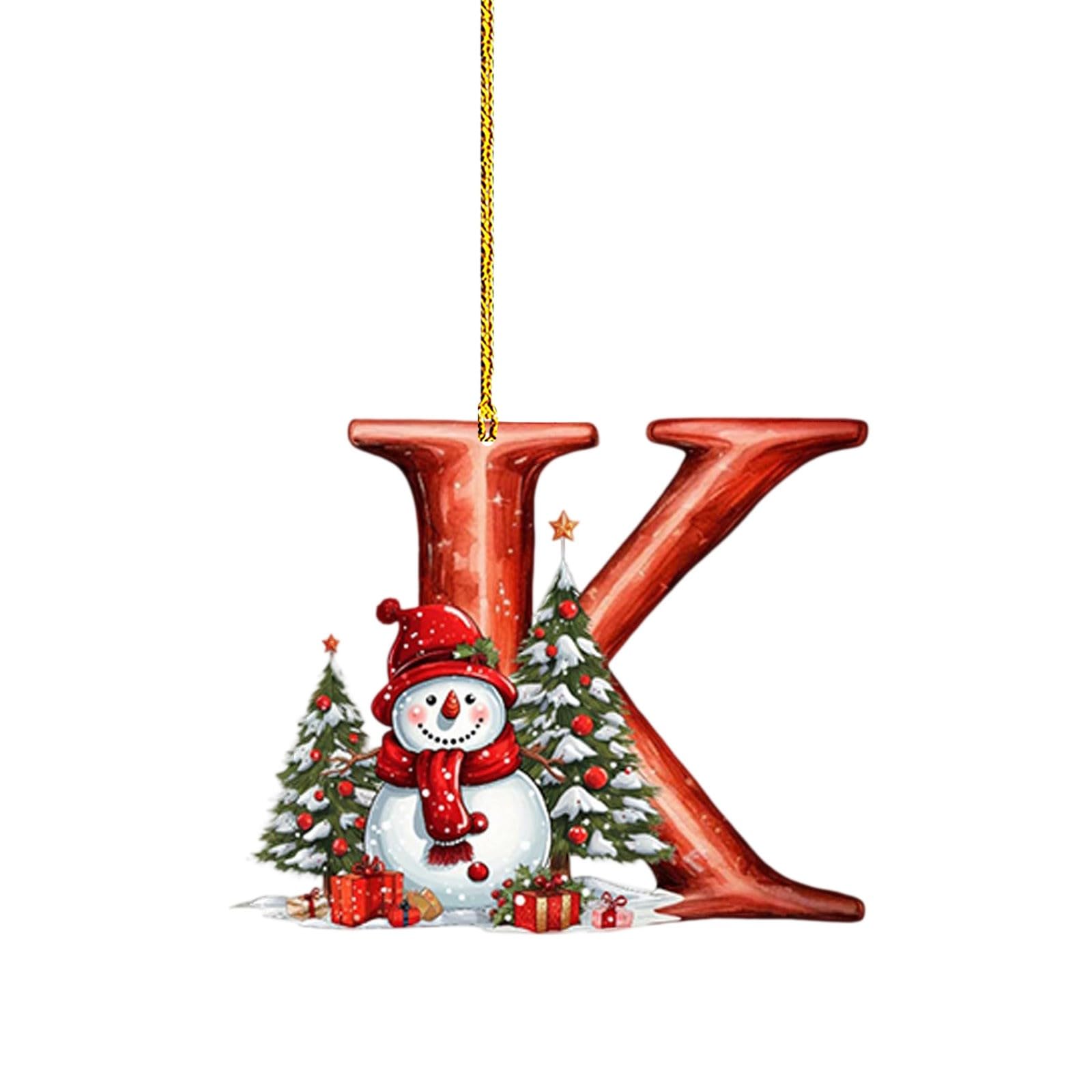 26 Letters Christmas Ornaments Personalised Christmas Tree Decorations NewAcrylicDecorations Diy Hanging Letter Novelty Baubles For Xmas Tree Party Decor Merry Xmas Decor Gifts