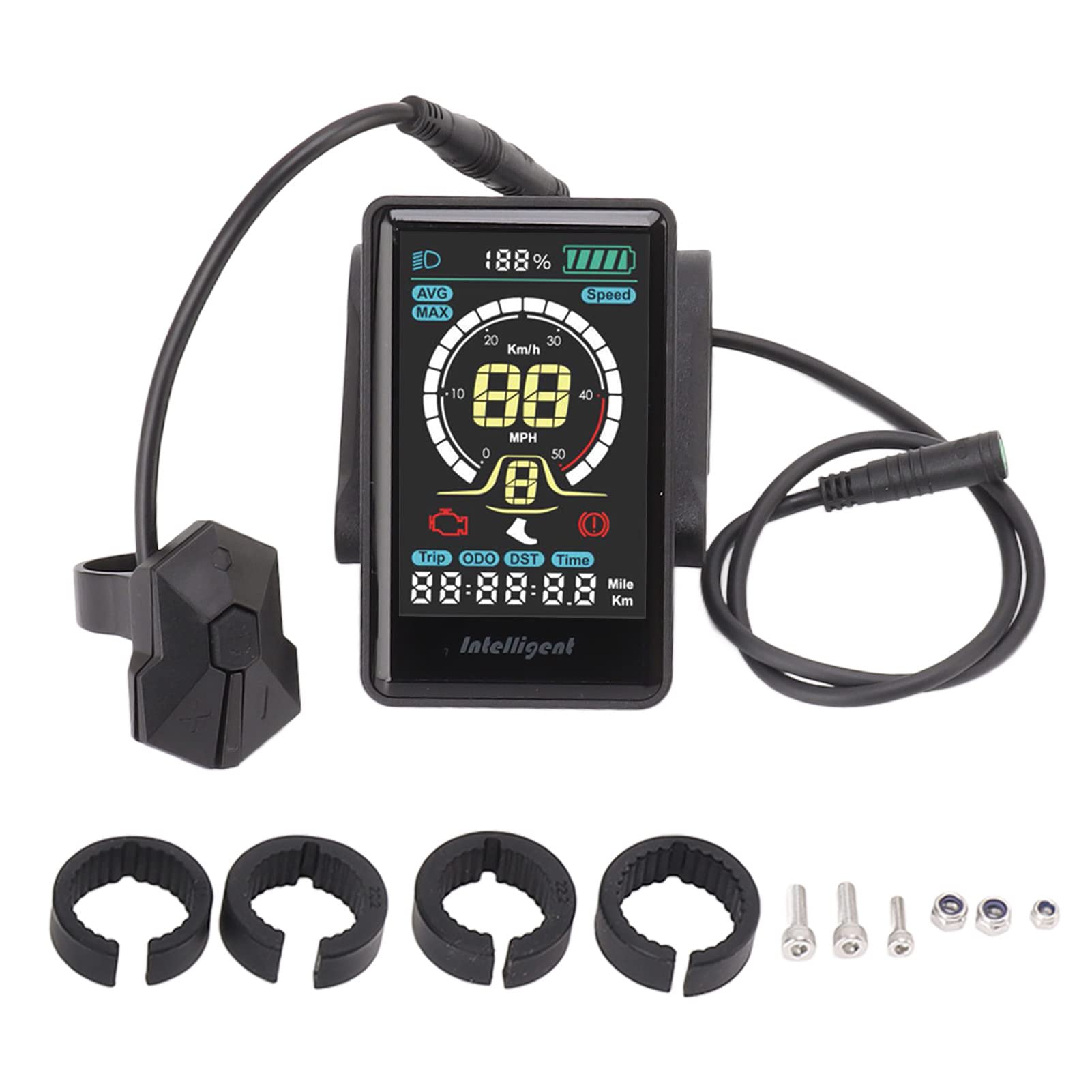 Electric Bike Display Meter para, Universal LCD ordenador con velómetro, indicador de batería, impermeable ABS Shell para E-Bike Conversión