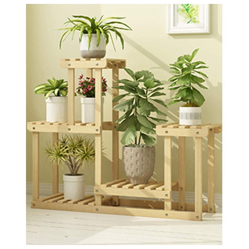 DQKHGFCAPG Solid Wood Plant Stand, Flower Pot Holder, Display Potted Rack /667(Wood Color,B)