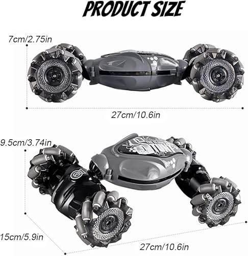 Miniatura 5 de HATAK Drift Stunt - Auto de control remoto para niños con tracción en las cuatro ruedas todoterreno controlado a mano auto de control remoto con