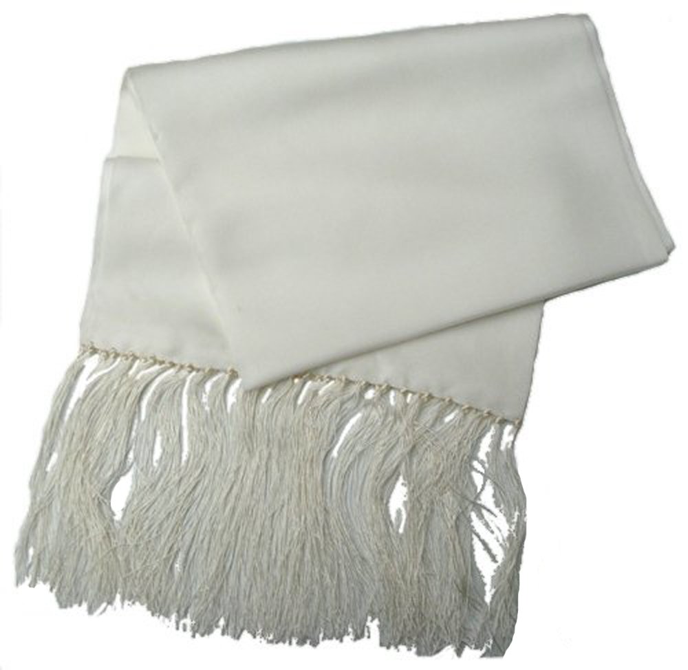 Clermont Direct 100% Silk Ivory White Scarf