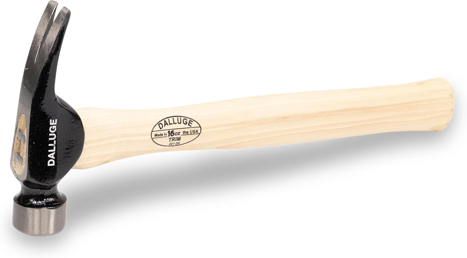 VAUGHAN DALLUGE Trim Hammer, 16 oz Head, American Hickory Handle, Made