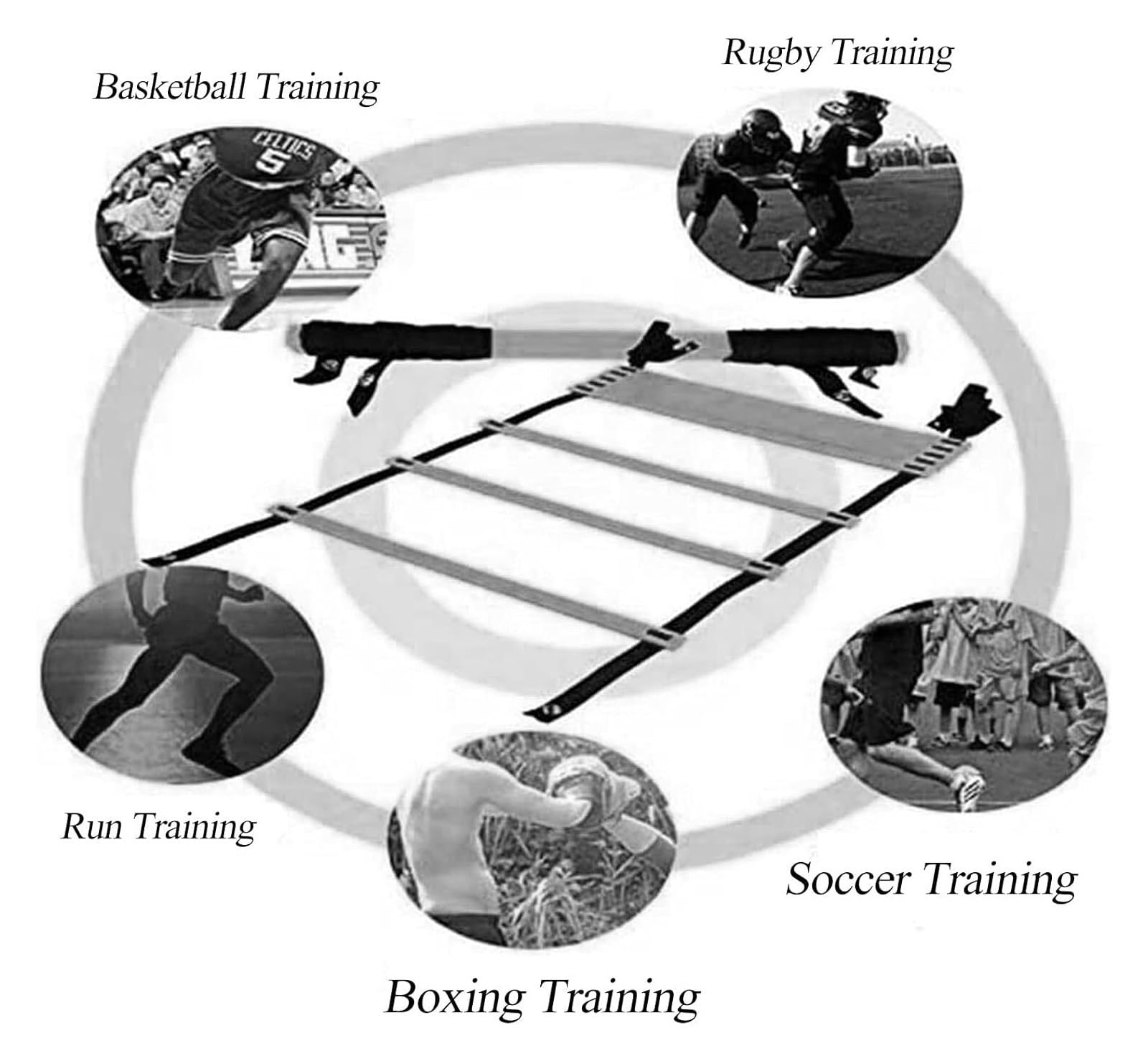KEuLen Escalera de Agilidad, Escalera de Entrenamiento de Velocidad y Agilidad, Set de Entrenamiento Deportivo for Entrenamiento de Velocidad en fútbol.