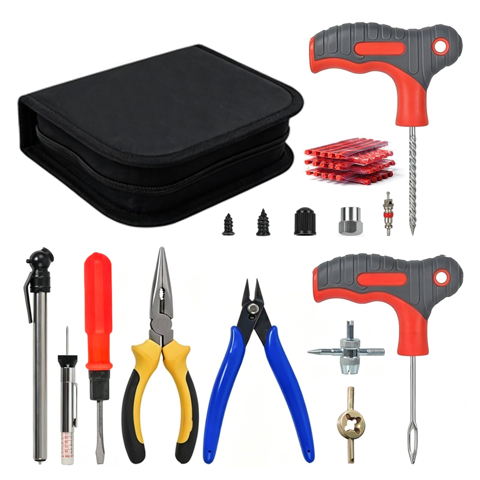 Jiahezhi Tyre Repair Kit for Cars and Motorcycles, Tyre Puncture Repair Kit