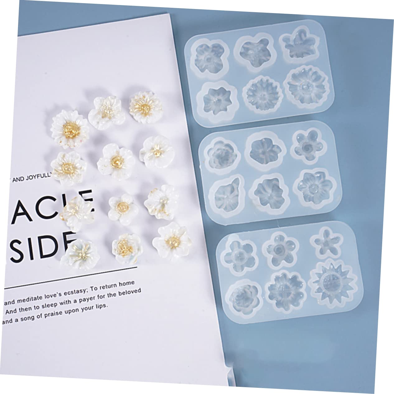 6piezas Moldes De Para Flores Forma De Margarita Perfectos Para Decoraciones Jabones Artesanales y Personalizados