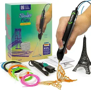 【公式】3Doodler FLOW 3Dペン スリーディーペン 3Dアートペン 工作キット 子供 大人 自由研究 プレゼント おもちゃ | 思い描いた形を自由に立体化｜アクセサリー｜インテリア｜工作づくりに｜初心者でも楽しめる創作体験｜専用フィラメントでなめらかな描き心地 長く｜創作を楽しめる品質設計