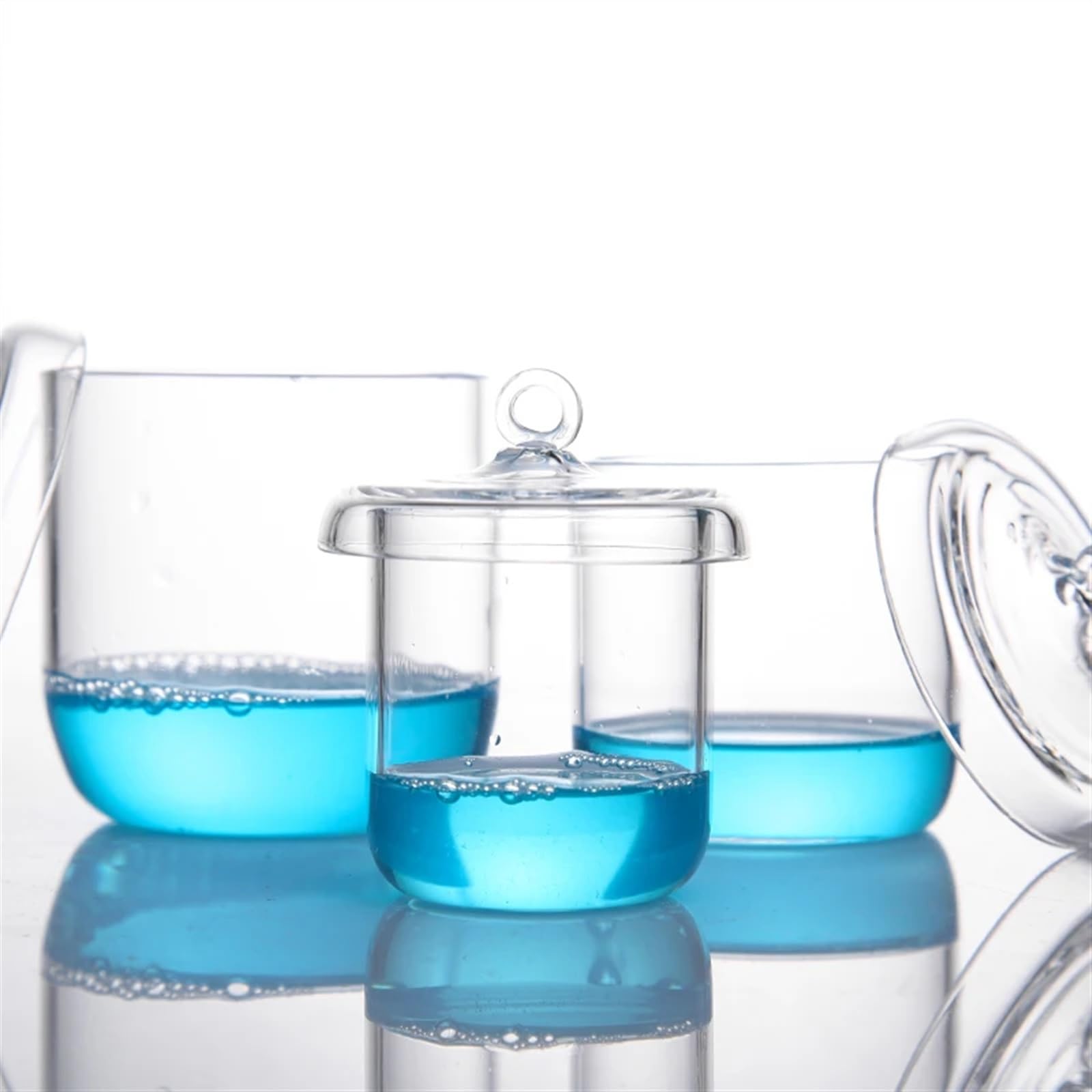 Erlenmeyerkolben aus Glas Messkolben, 1 stücke Tiegel Labor Quarzglas Tiegel mit Abdeckung 10-300ml(300ml)