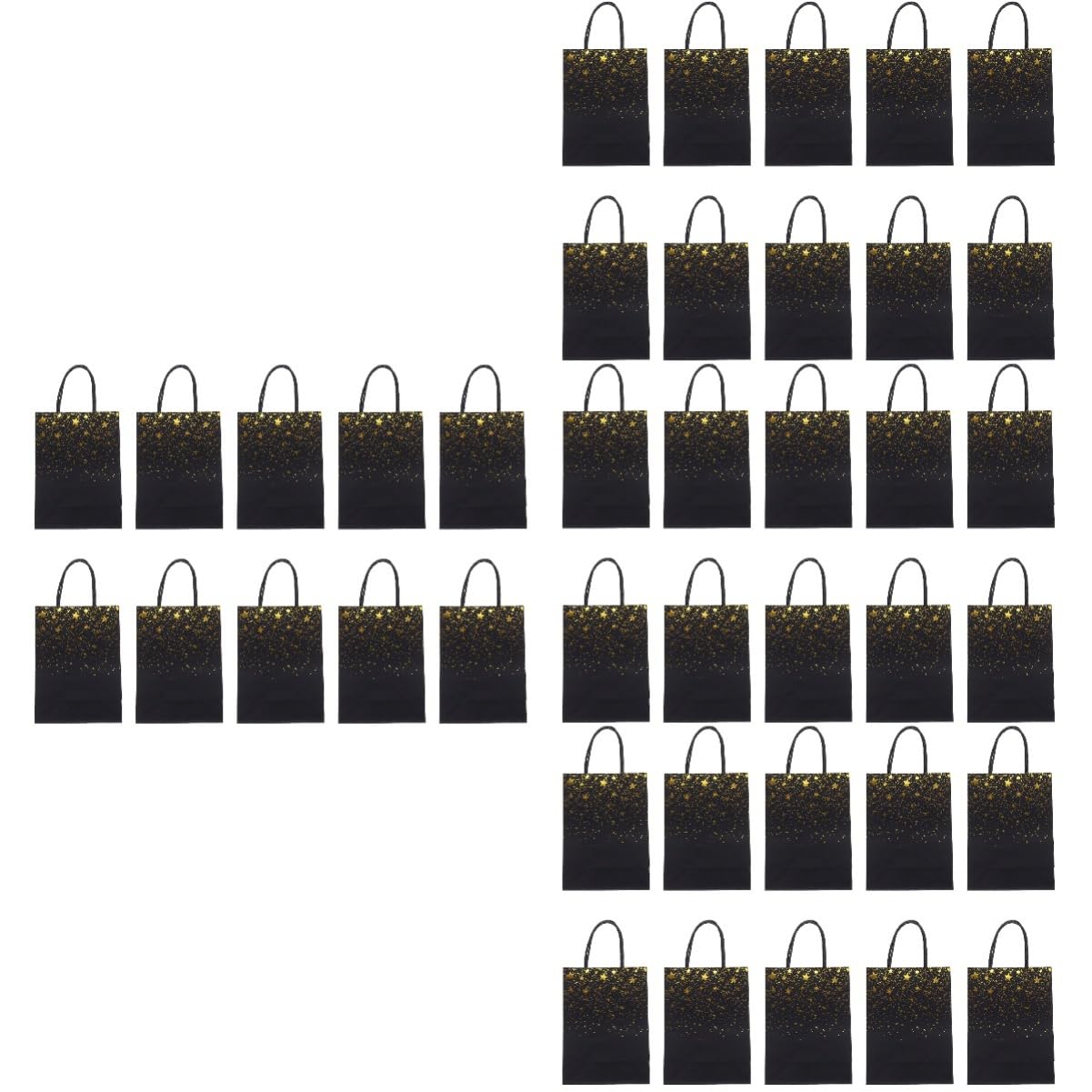 minkissy 40stücke Sternenbedruckte Geschenktüten Für Abschlusspartys Schwarze Papiertüten Mit Goldprägung Für Geburtstagsfeiern Und Besondere Anlässe