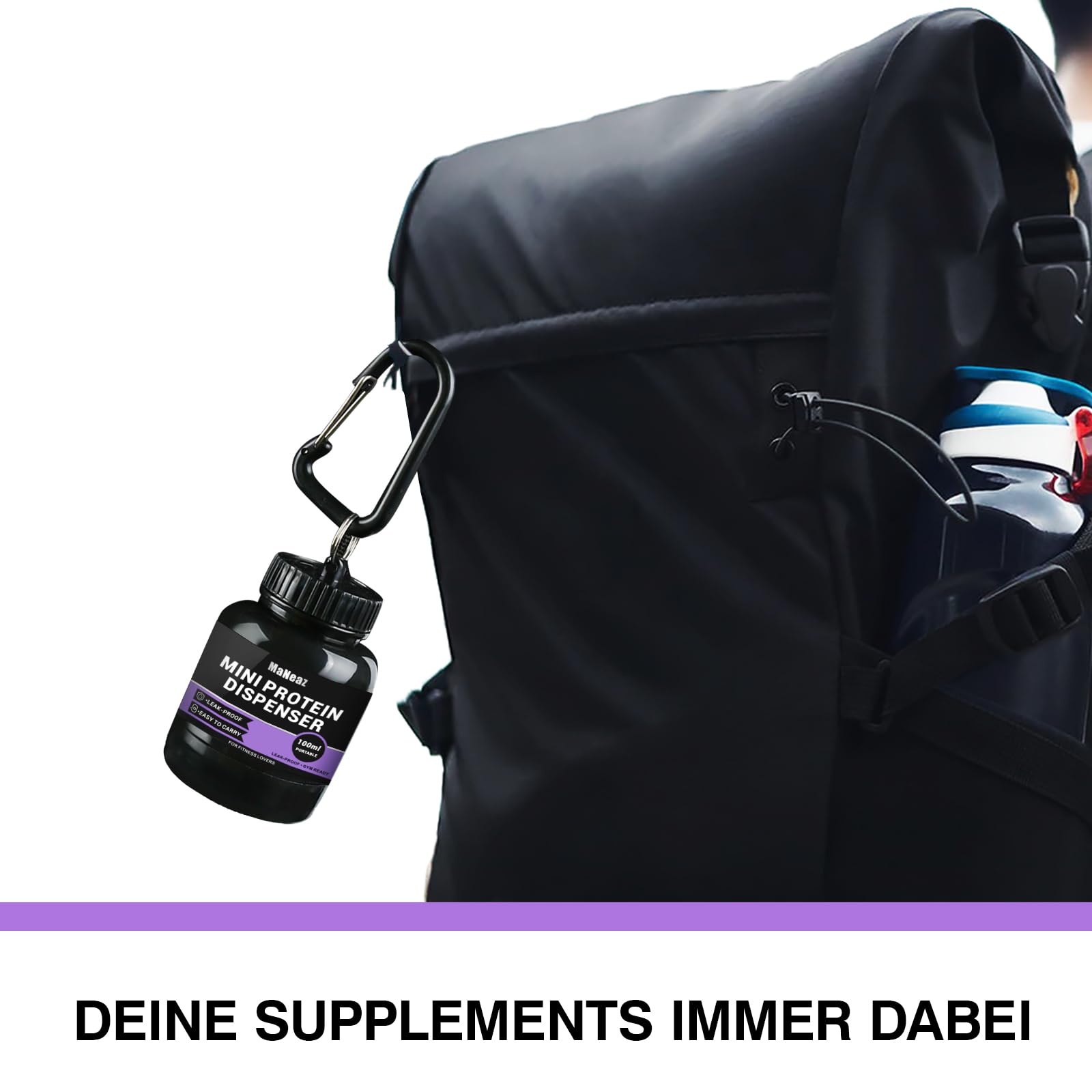 2 Piezas 100Ml Mini Distributore Di Proteine ​​In Polvere Contenitore E Imbuto Per Proteine Portatili Per Palestra Per Palestra Fitness Cross Training Sollevamento Pesi