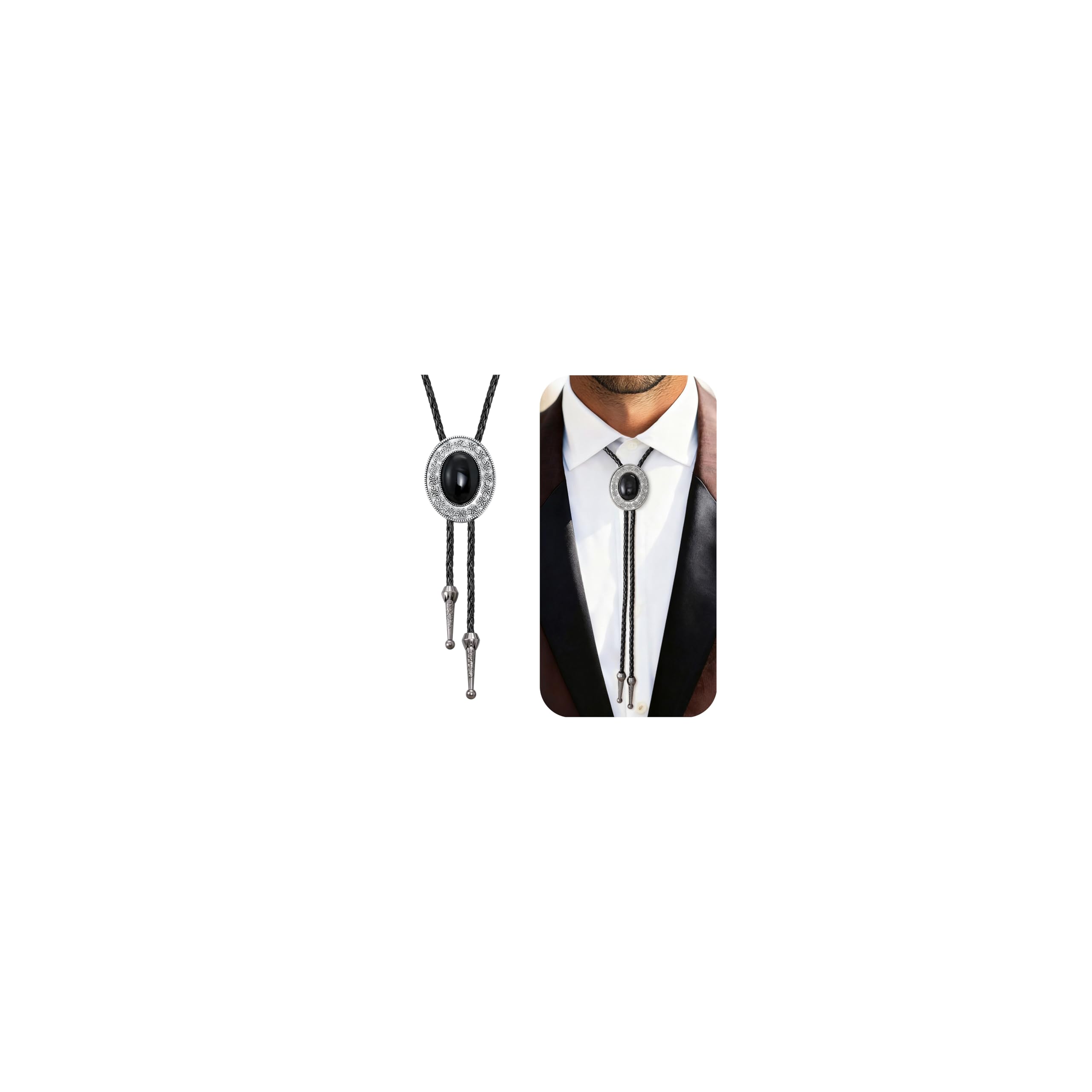 ADRAMATA Bolo Tie for Men - Cowboy Costume Necktie Rope Western Necklaces Halloween Bolo Tie Accessories for Women Men