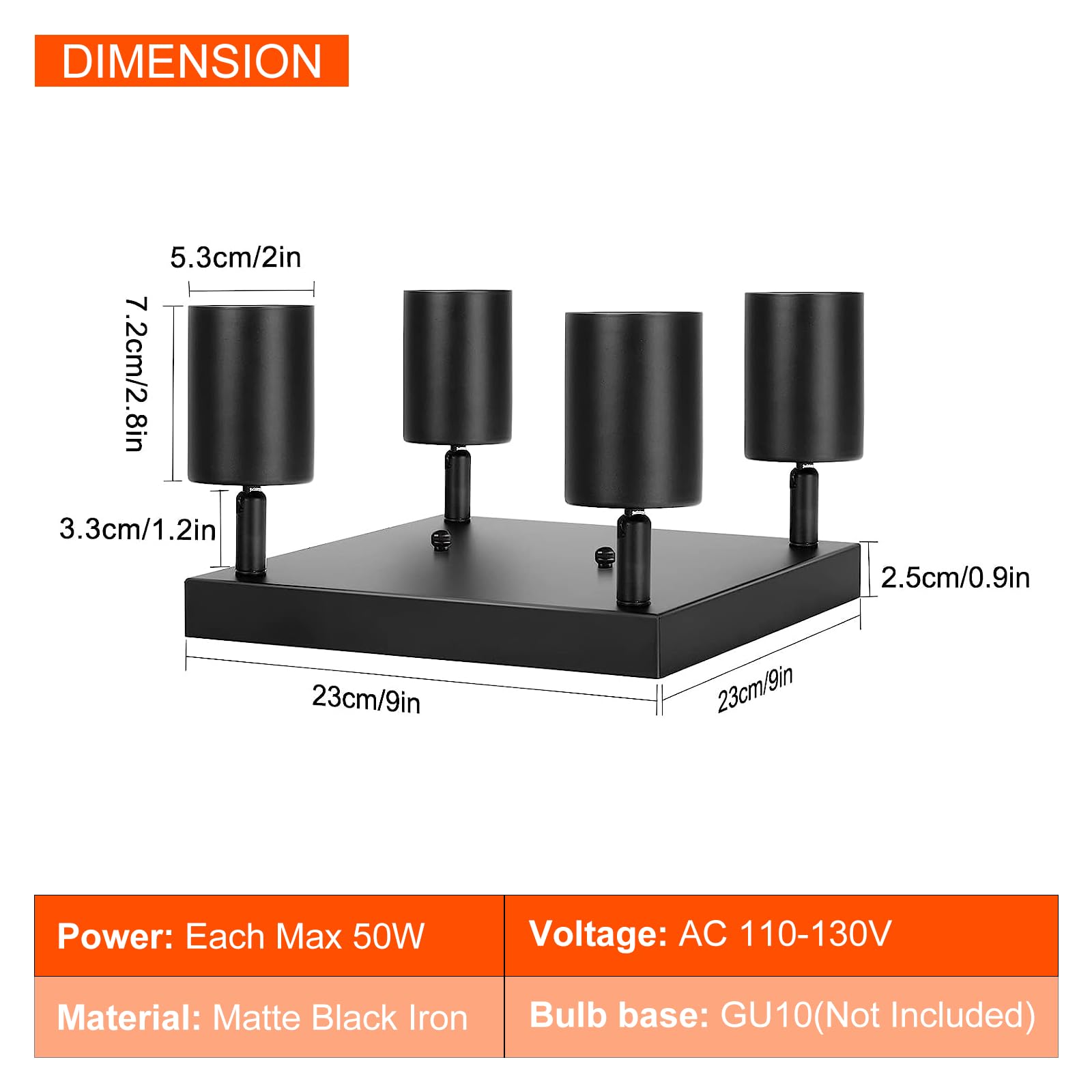 Snapklik.com : Ceiling Spot Lights Indoor: 4 Lights Led Flush Mount ...