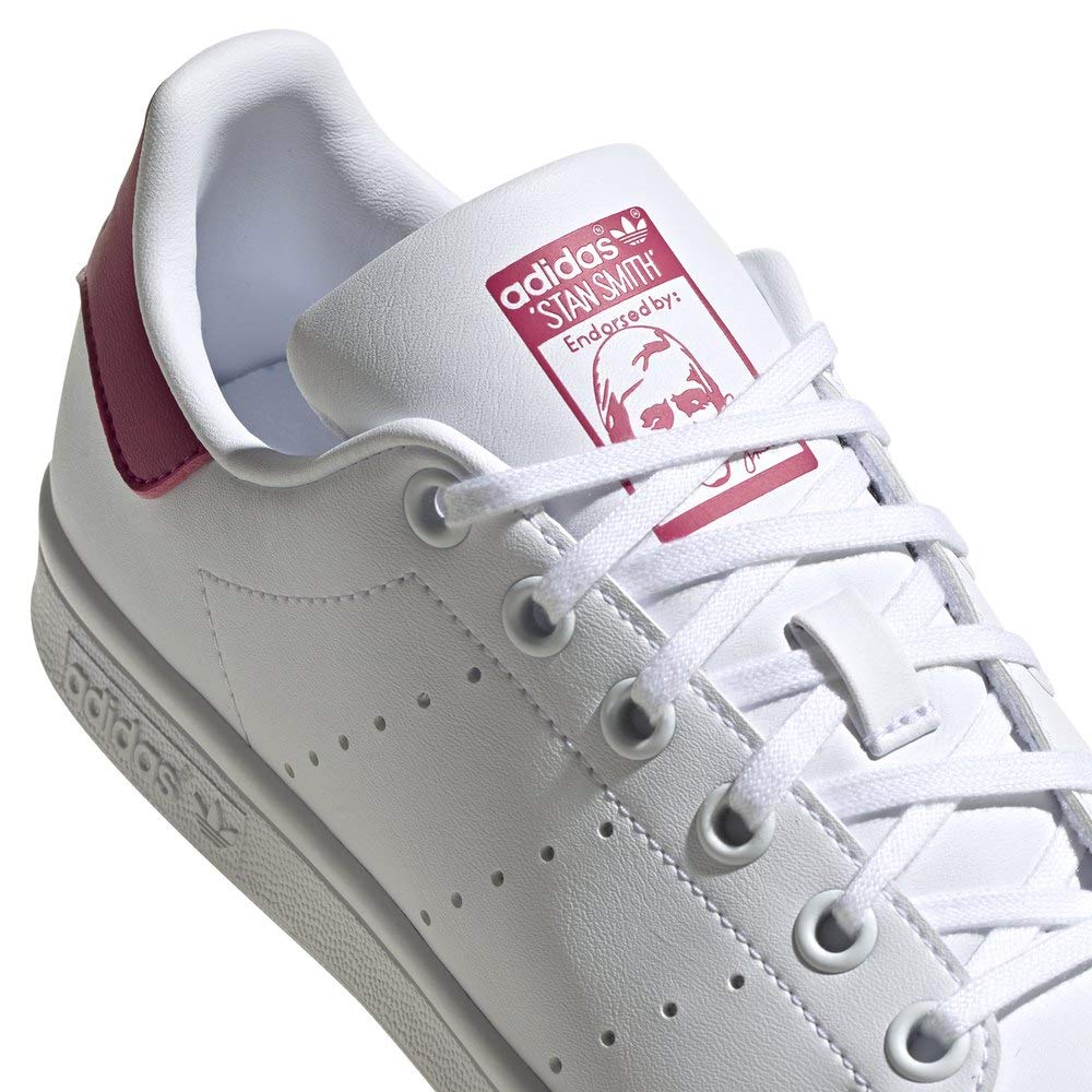 Adidas Uniseks - Dzieci Stan Smith, Buty Sportowe, Cloud White/Cloud White/Bold Pink, 36 2/3 EU EU