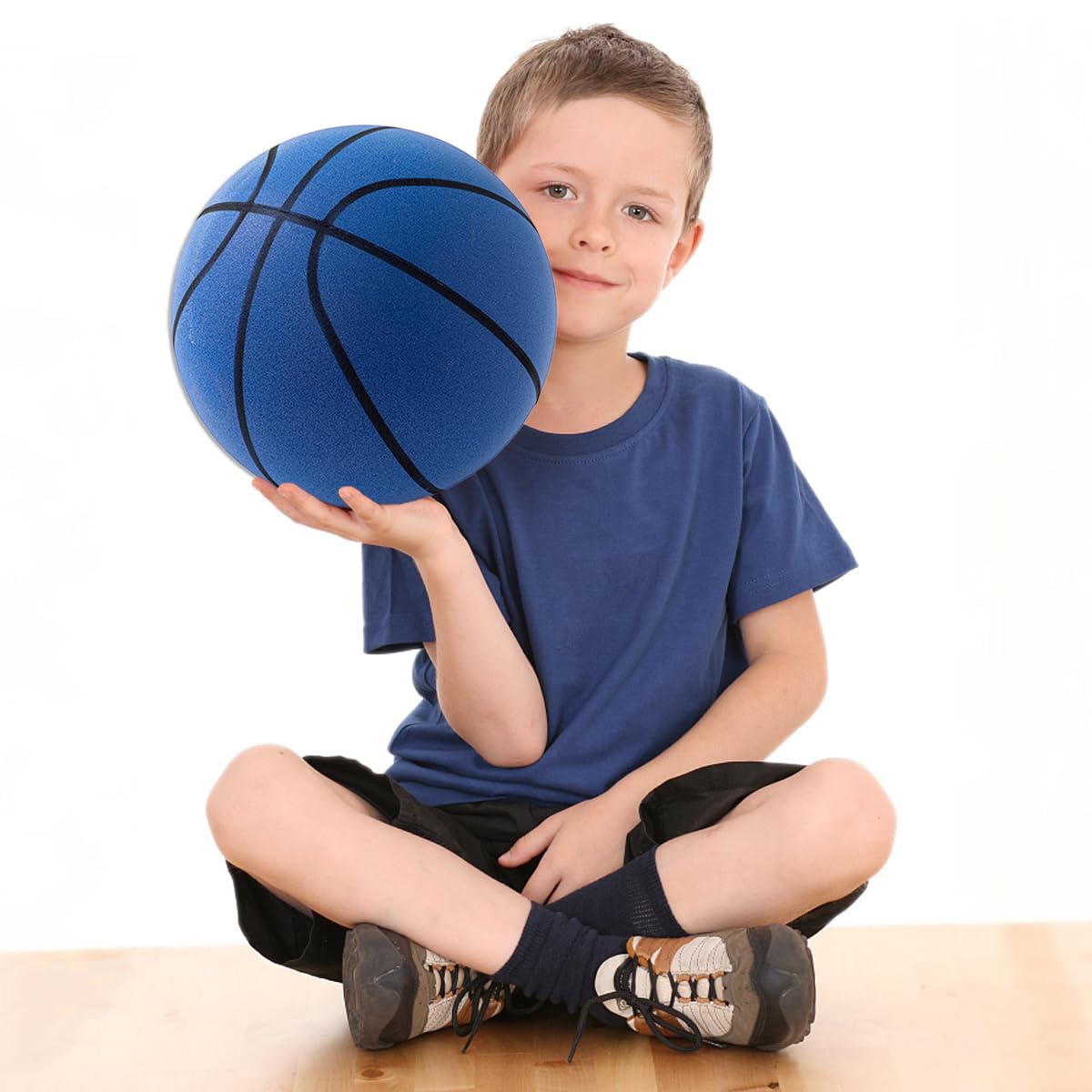 Ruiviko 2025 Silent Basketball with Hoop, Low Noise Foam Training Silent Ball Dribbling Indoor, Uncoated High-Density Ball-29.5