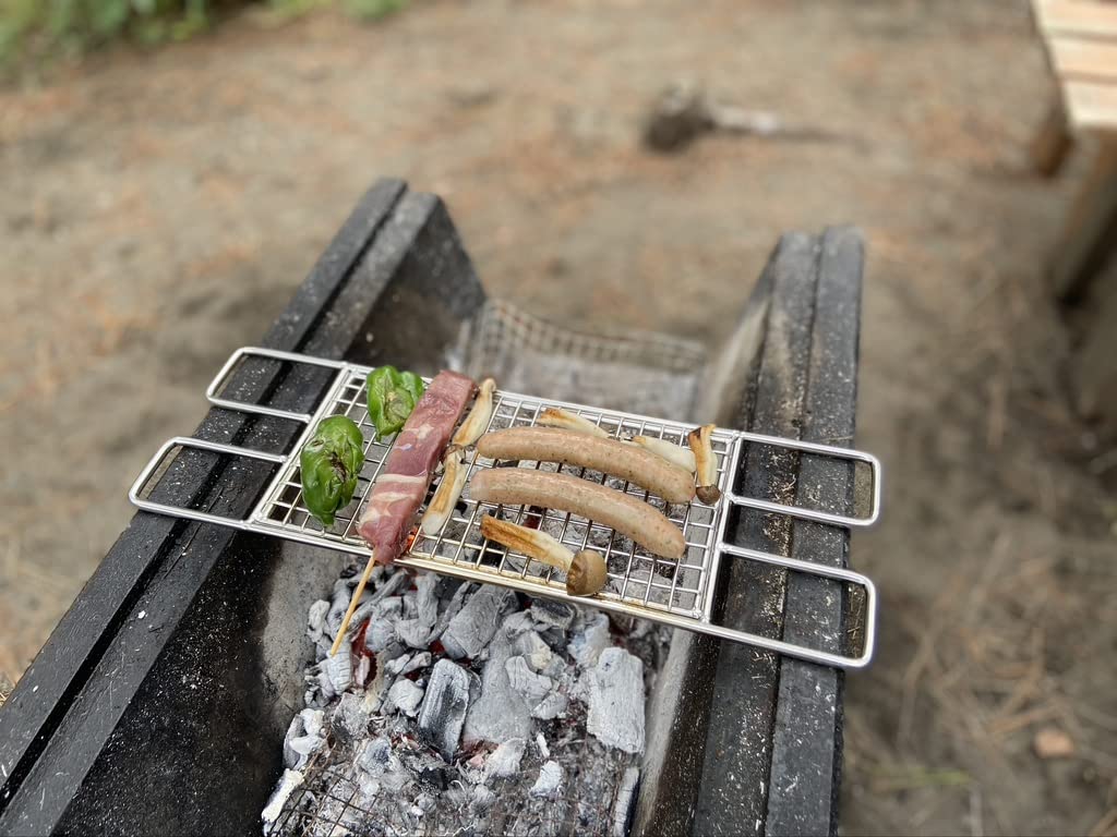 CAMPINGMOON Griglia In Acciaio Inox 304 Per Campeggio E Barbecue - MTG-JL - Dimensioni 16x3.5 Cm - Fornello E Fuoco Aperto