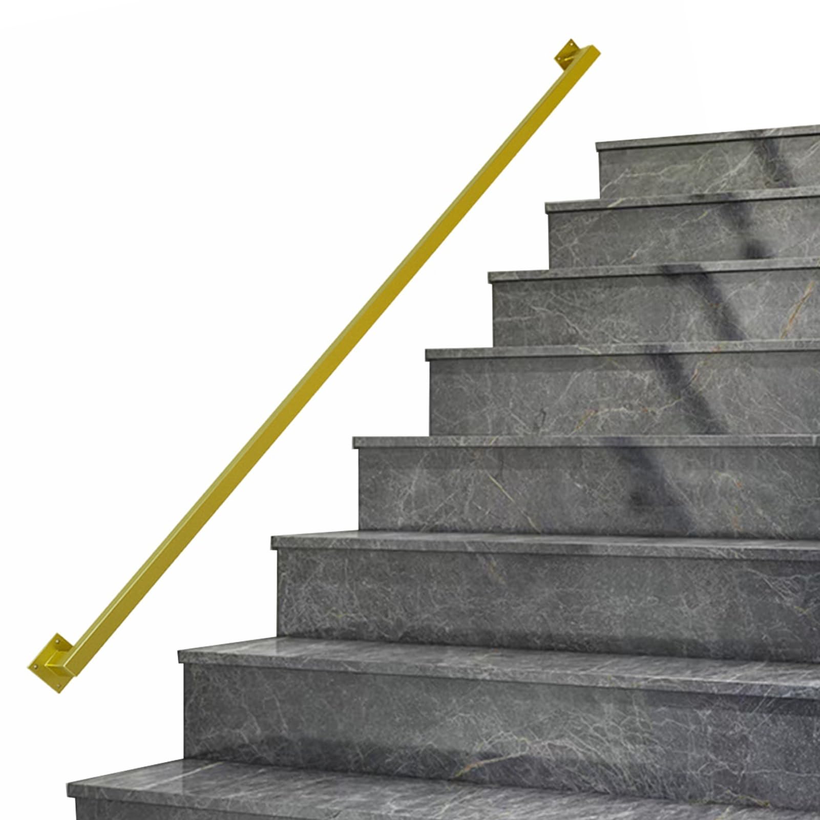 Rampe d'escalier en kit avec support mural noir de 1 à 3 m pour marches et pont