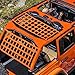 ONE250 Cargo Mesh Heavy Duty Net, Roof Top Hammock or Rear Trunk Restraint Baggage Cover, Compatible with Jeep Wrangler TJ JK JKU JL JLU YJ Sahara Rubicon Unlimited (1987-2024) 2 Door 4 Door (Orange)