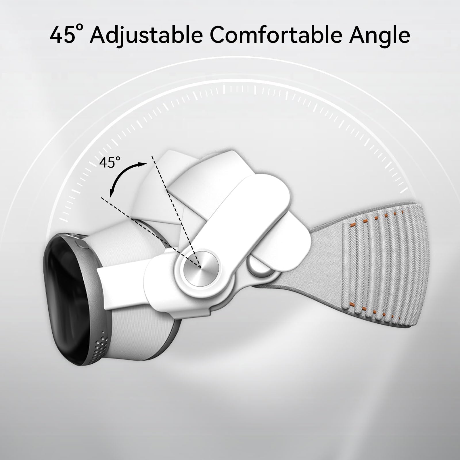 SPEEDY BEE Cinghia per la Testa Compatibile con Apple Vision Pro, Bianca, Ergonomica e Confortevole