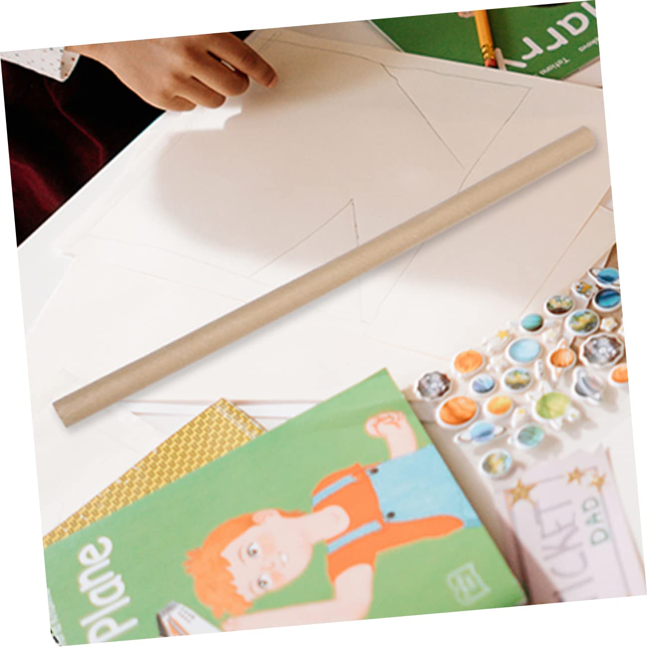 BELLIFFY 4pcs Kraft Paper Tube for DIY Cardboard Roll Round Paper Tubes for Art and Craft Projects